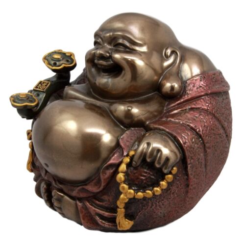 Large Lucky Buddha Zen Monk Of Wealth Prosperity Hotei Dharma Figurine Talisman - Ebros Gift