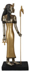 Classical Egypt Goddess Mother Isis Ra Holding Ankh Staff Slim Figurine 10"H