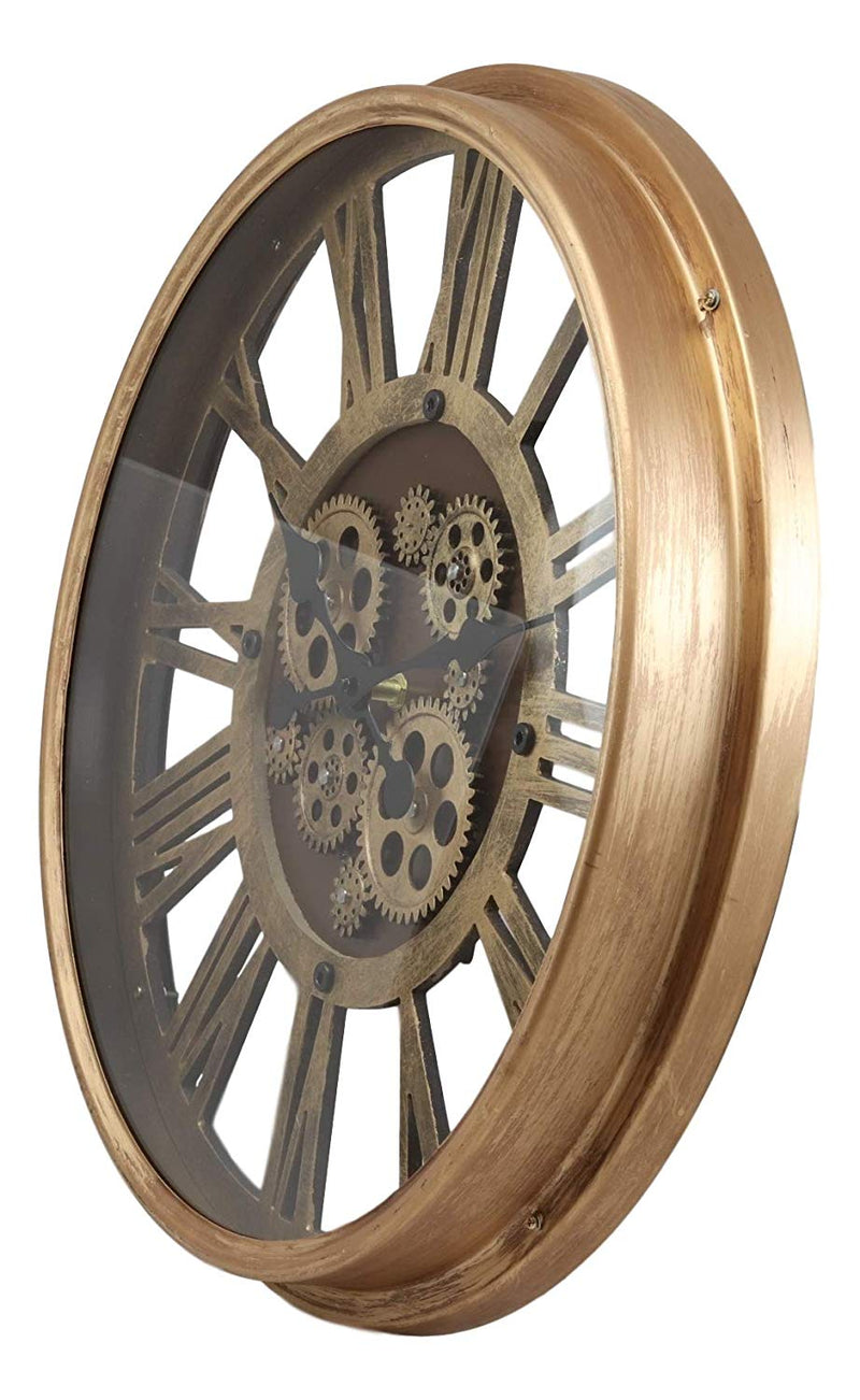 Ebros Large Steampunk Mechanical Moving Gears Wall Clock Oversized Roman Numeral