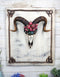 Rustic Western Corsican Ram Skull With Red Tulips Wooden Wall Decor Plaque