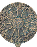Wicca Spring Summer Fall Winter Trees Wheel of Life With Pentagram Figurine
