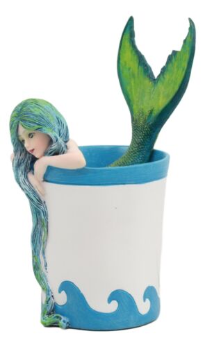 Ebros Amy Brown Fantasy Morning Bliss Pretty Mermaid In Coffee Cup Statue Nautical Coastal Decor Sculpture Figurine
