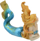 Ebros 6"L Colorful Nautical Mermaid Mergirl Lying On Sea Floor And Daydreaming Statue