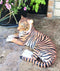 Large Royal Bengal Tiger Resting Gracefully 15.5" Long Statue Home Garden Decor
