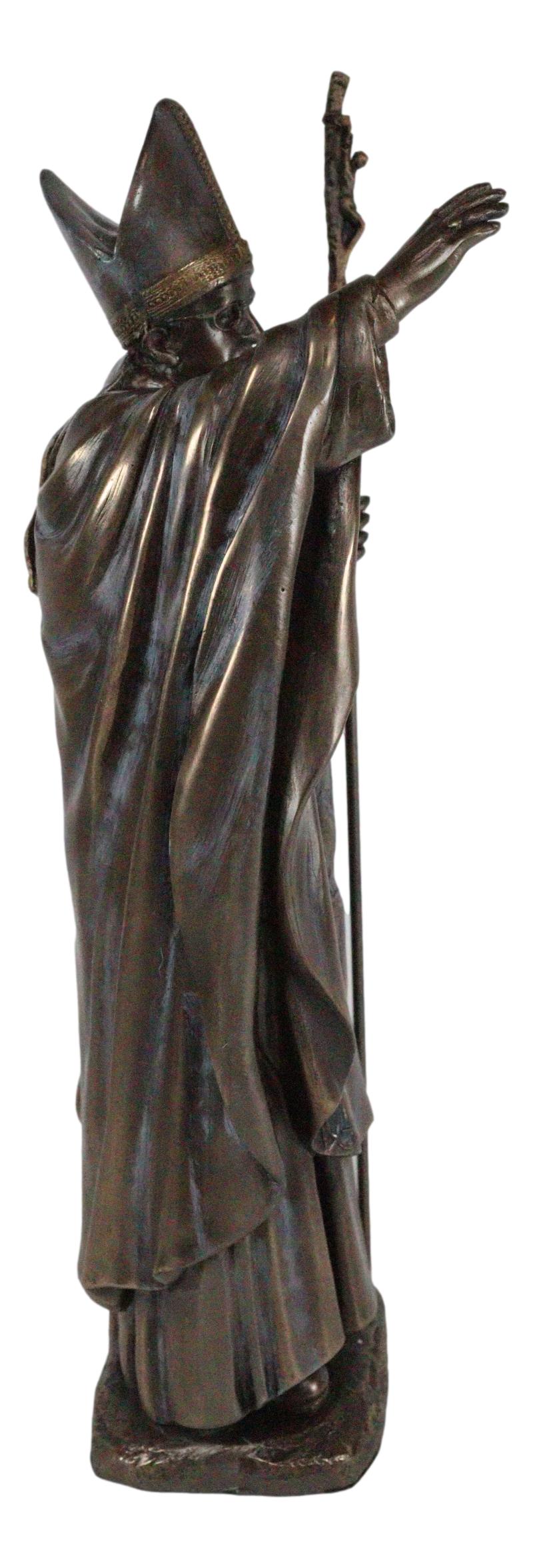 Vatican Catholic Church Pontiff Pope Francis Holding The Cross of Christ Statue - Ebros Gift