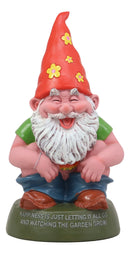 Butt Naked Defecating Fertilizers Organically Pooping Hippie Gnome Statue 12"H