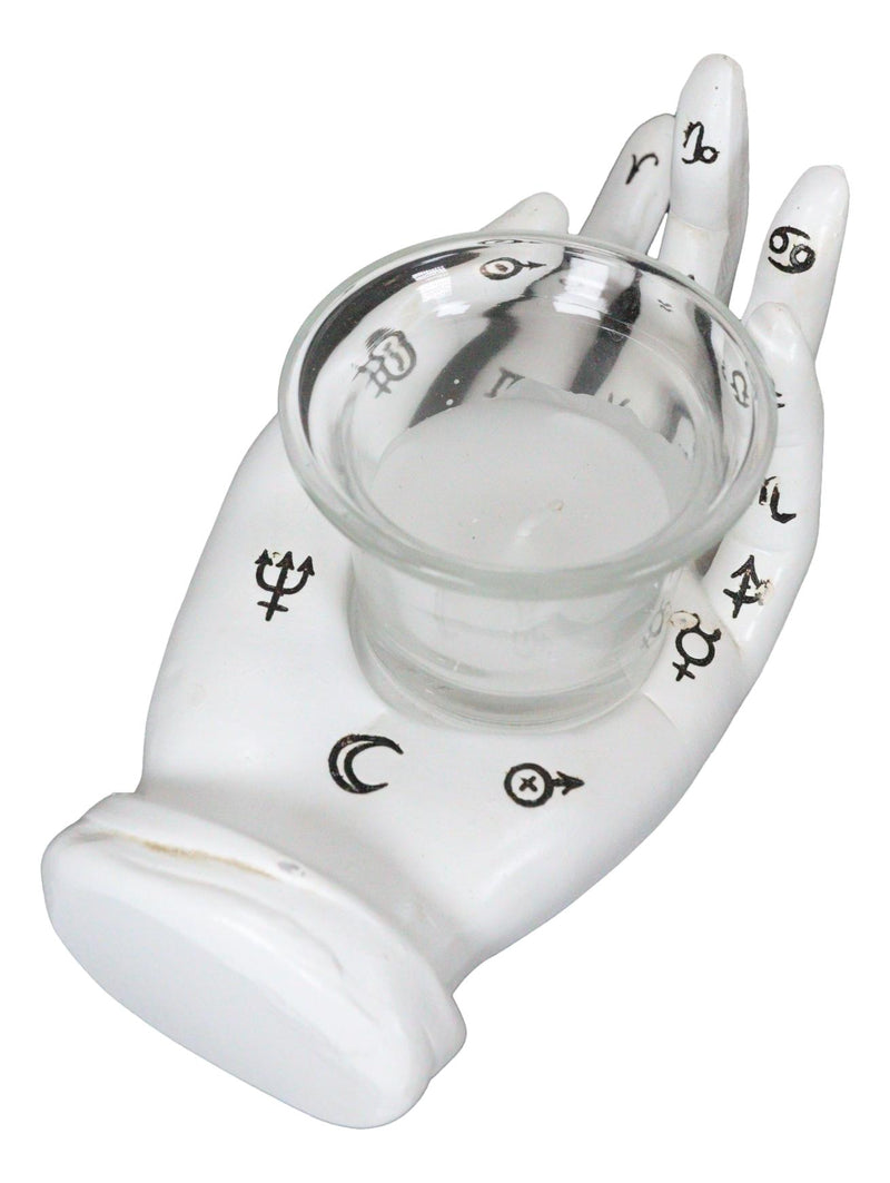 Psychic Fortune Teller Chirology Palmistry Hand Palm Votive Candle Holder Decor
