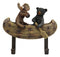 Ebros Whimsical Forest Creek Buddies Rustic Black Bear and Elk Moose Rowing Boat Canoe 2 Pegs Wall Hooks 7" Wide Hanger Wall Mount Coat Hat Keys Hook Decor