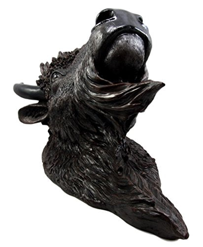 Ebros Large Bison Buffalo Hanging Wall Decor Sculpture Plaque Figurine 18.5" H