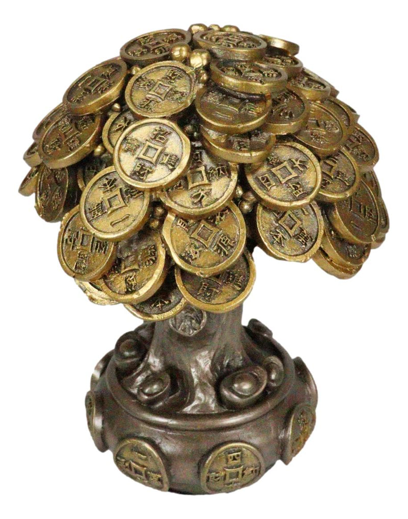 feng shui coin money tree Ebros Feng Shui Gold Tree Statue Golden Money Coin Tree of Wealth And – Ebros Gift