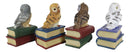 Wisdom Of The Forest Bibliography Owls Sitting On Books Figurine Owl Set Decors