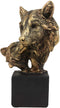 Ebros Gift 6" Tall Gray Wolf and Pup Head Bust Figurine with Black Pedestal