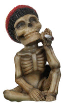 Positive Good Vibes Rasta Skeleton With Beanie Hat Smoking Rolled Stash Ashtray