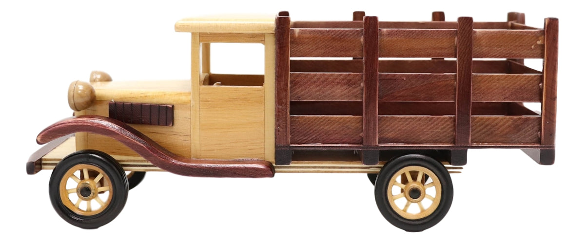 Hand Made Wood Retro Classic Style Model TT Pick Up Truck Wine Holder Figurine