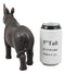 Ebros African Safari Rhino Rhinoceros Statue 9.5" Long in Dark Mahogany Faux Wood Finish