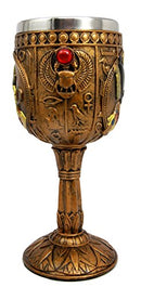 Ebros Egyptian Osiris Wine Goblet in Hieroglyphic Design 6oz 7" Tall