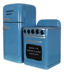 Old Fashioned Vintage Refrigerator And Kitchen Stove Salt And Pepper Shakers Set