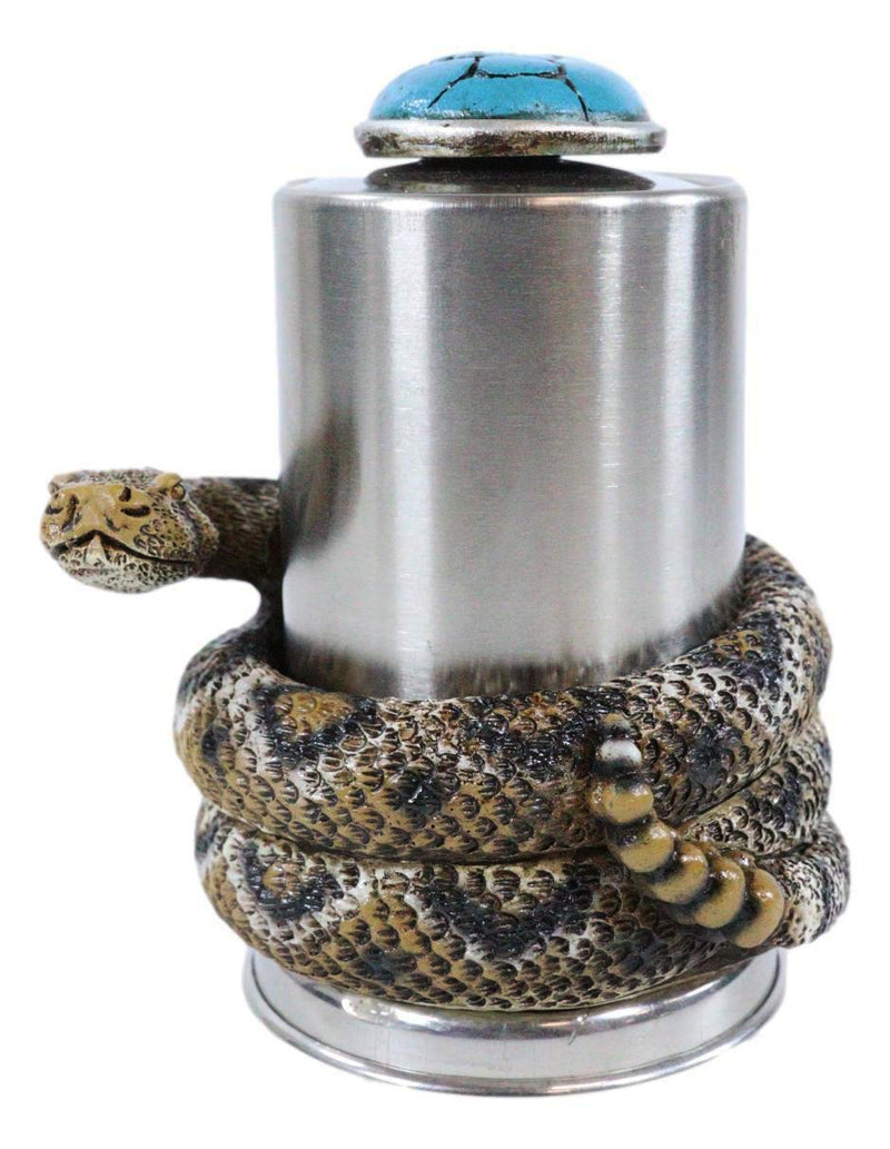 Diamondback Rattlesnake Coiling Around Toothpick Holder Spring Barrel Holder
