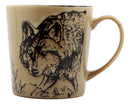 Ebros Wildlife Prowling Alpha Wolf Coffee Mug 16oz Ceramic Cup Glazed Stoneware