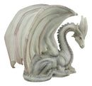 Ebros Resting Wise Old White Medieval Dragon Statue 8" Long