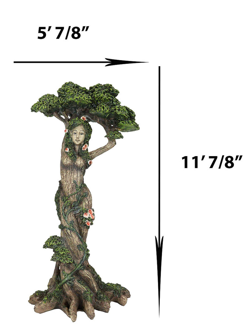 Greenman Tree Woman Gaia Dryad Ent Native Earth Goddess With Canopy Figurine