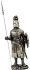 Pikeman Crusader Knight Statue Electroplated Nickel Resin Statue 7" Height