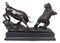 Wall Street Stock Market Signature Charging Bull With Conceding Bear Statue