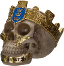 Ebros The Knights of The Round Table Skulls King Arthur Resin Skull Figurine