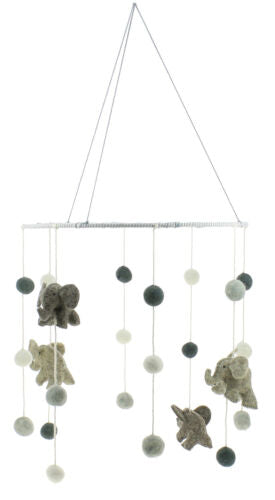Fiona Walker England Handmade Organic Safari Elephant Nursery Mobile Baby Room - Ebros Gift