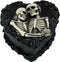 Ebros to Have & to Hold Skeleton Lovers on Black Rose Wreath Trinket Box