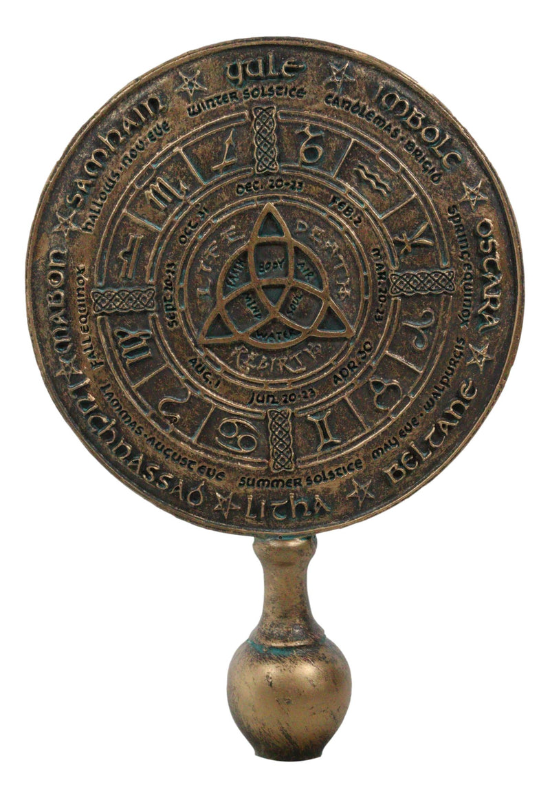 Wicca Celtic Sabbat Rune Triqueta Triquetra Wheel of The Year Desktop Plaque