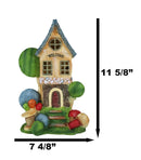 Fairy Garden LED Light Up Cottage House With Colorful Yarn Wool Welcome Sign