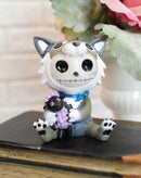 Larger Furrybones Wolfgang Skeleton In Wolf Costume With Purple Sheep Figurine