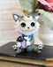 Larger Furrybones Wolfgang Skeleton In Wolf Costume With Purple Sheep Figurine