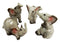 Ebros Gift Safari African Baby Calf Elephant Playing 3.25"H Decorative Figurine Set of 4