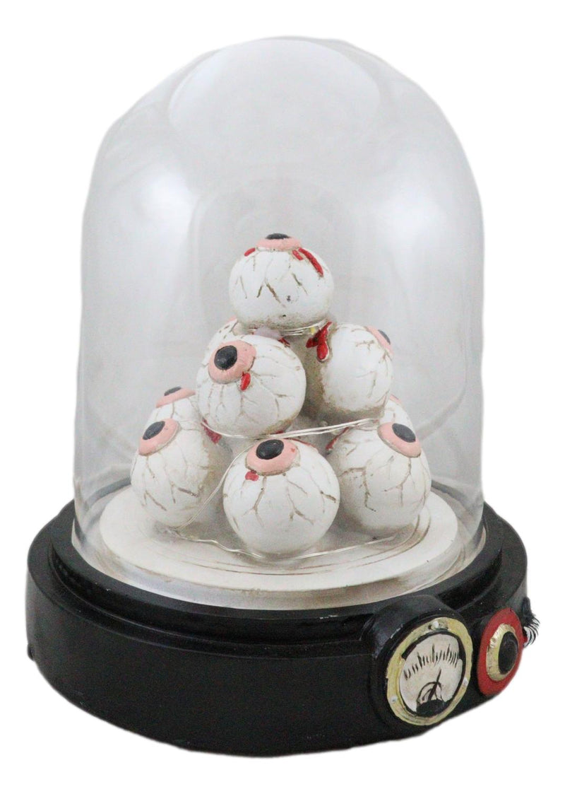 Occult Wicca Witchcraft Eyeballs Mound of Eyes In LED Light Cloche Glass Dome