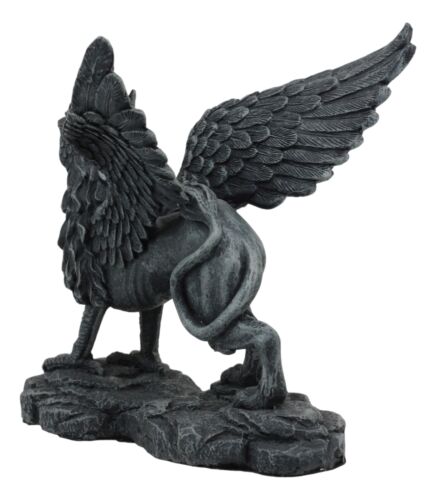 Gothic Stoic Royal Winged Griffin Gargoyle Statue 5.5" Long Gryphon Figurine