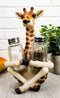 Ebros Giraffe Far Reach Salt & Pepper Shakers Holder Figurine with Glass Shakers