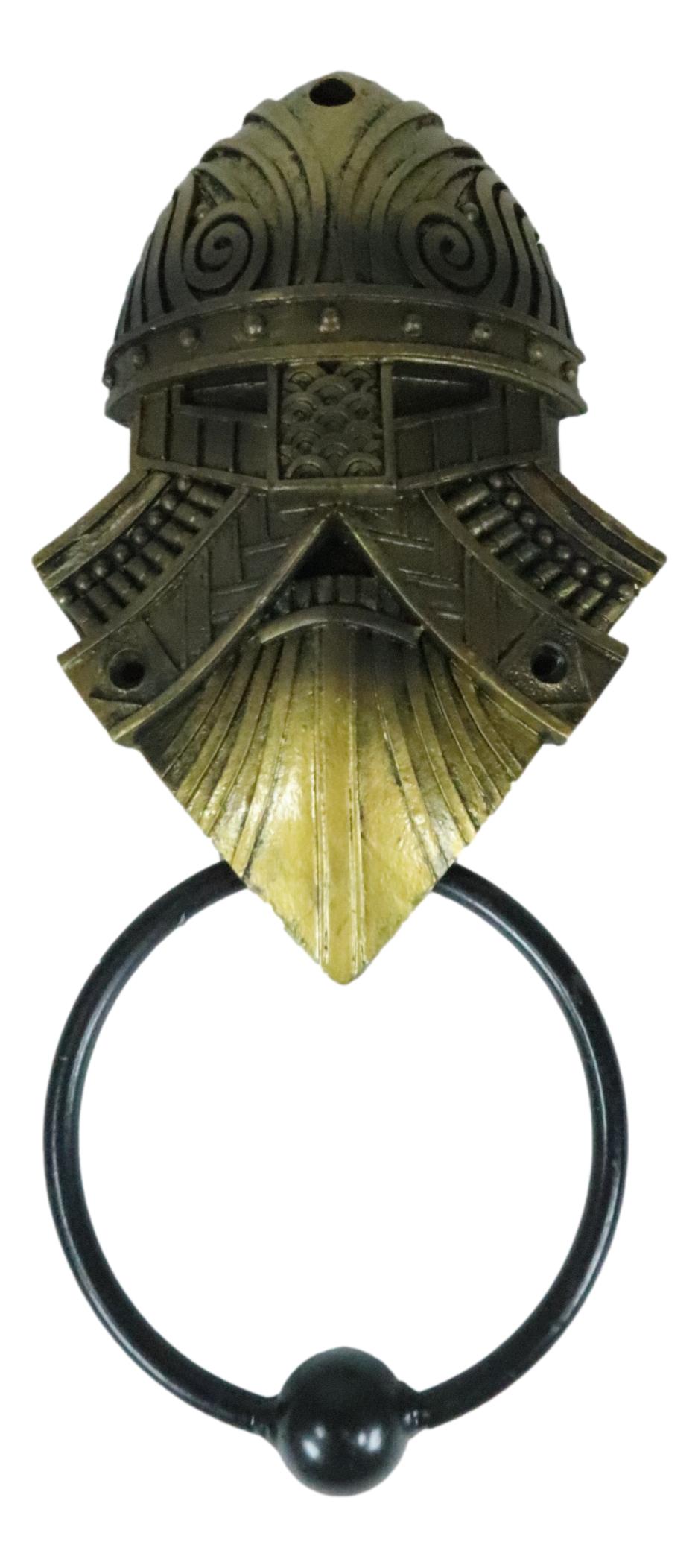 Viking Norse Valhalla Warrior God Chief Golden Helmet Decorative Door Knocker