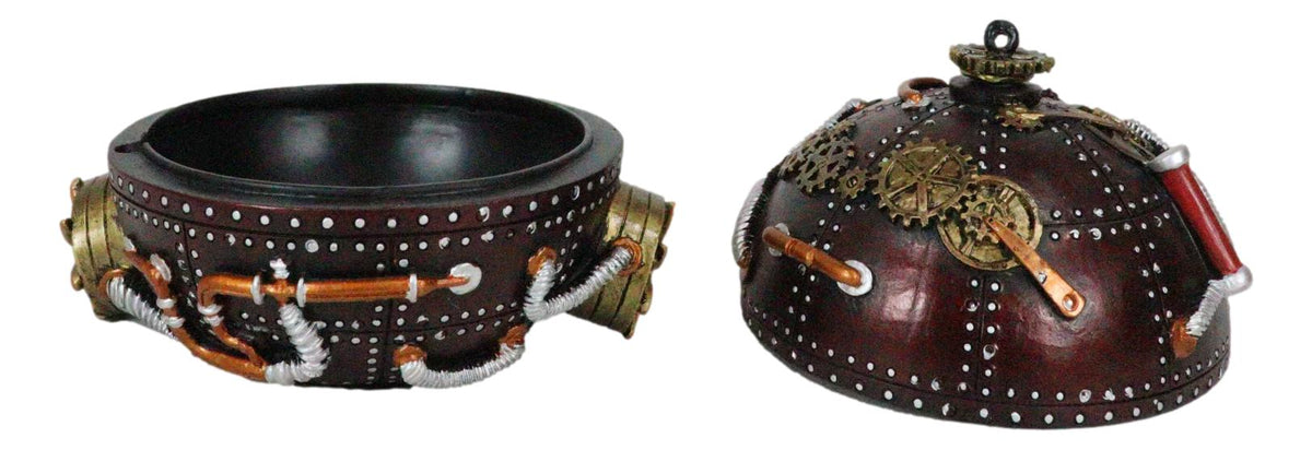 Steampunk Cool Time Machine Bomb Orb Jewelry Box Spherical Shaped Gearwork Decor