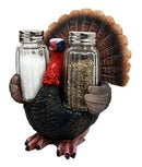 Ebros Gift Autumn Season Thanksgiving Turkey Hen Salt Pepper Shakers Holder Figurine Set 6" H