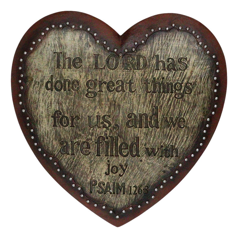 Rustic Western The Lord Has Done Great Things for Us Psalm 126 Heart Wall Decor