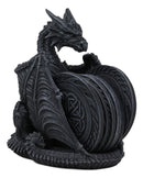 Ebros Gift Gothic Winged Guardian Dragon with Celtic Knotwork Coaster Set Figurine Holder with 6 Round Coasters 6.25" Tall Dungeons and Dragons Mythical Fantasy Flying Beast