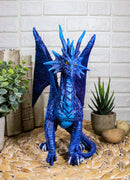 Ruth Thompson Fantasy Blue Check Mate Dragon With Majestic Horns Statue 9" Tall
