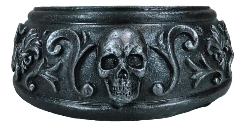 Gothic Tribal Tattoo Scrollwork Morbid Skulls With Grim Reaper Rose Coaster Set