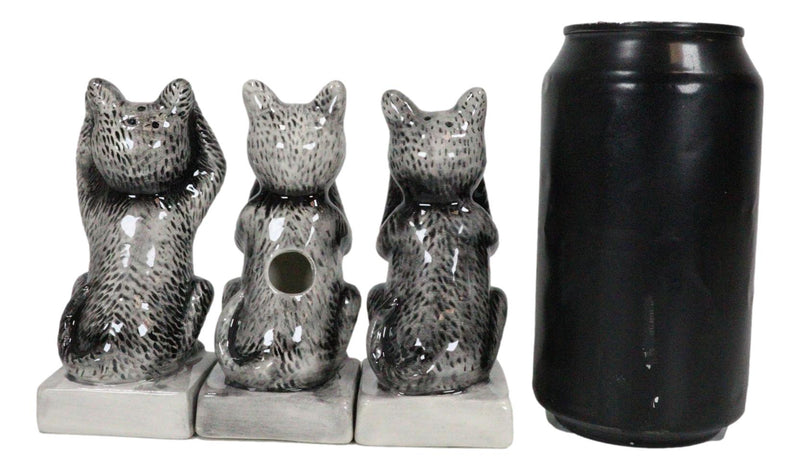 See Hear Speak No Evil Cats Trio Toothpick Holder Salt And Pepper Shakers Set