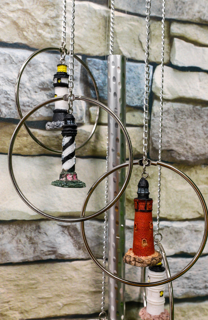 Five Ring World Famous Light Houses Decor Resonant Relaxing Wind Chime Patio