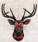 Gothic Day of The Dead Black Red Buck Stag Deer Tribal Sugar Skull Wall Decor