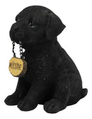 Ebros Gift Set of 4 Dogs Realistic Poodle Fawn and Black Labrador and Yorkshire Terrier Puppies Figurines with Greeting Signs As Welcome Home Decor Pet Pals Dog Sculpture 6.25" Tall Memorial Statues