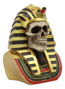 Ebros Ancient Egyptian Pharaoh King Tut Skull Statue 7"Tall Mask Of King Tutankhamen Skeleton Bust Figurine - Ebros Gift